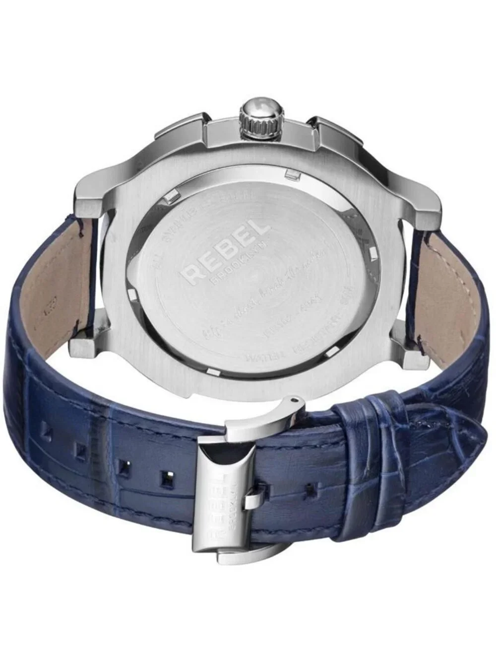 NWT Rebel Brooklyn Bridge Blue Dial Blue Leather Men's Watch